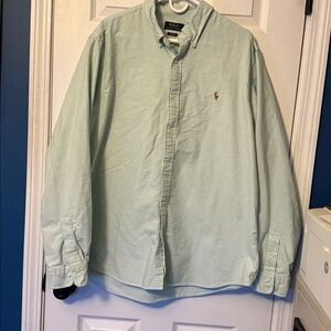 Striped Button-Up Shirt with Embroidered Logo